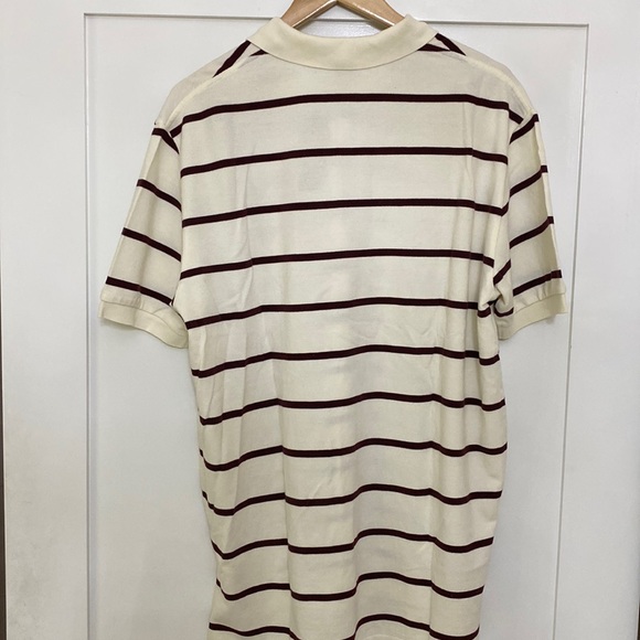 New Polo Ralph Lauren Classic-Fit Soft Cotton Polo cream/ brown stripes Size L⭐️ - Picture 5 of 16